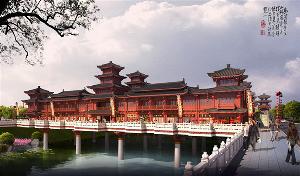 重慶竹溪橋上建筑設計